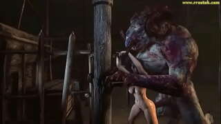 3D monster gør pigerne maven bule